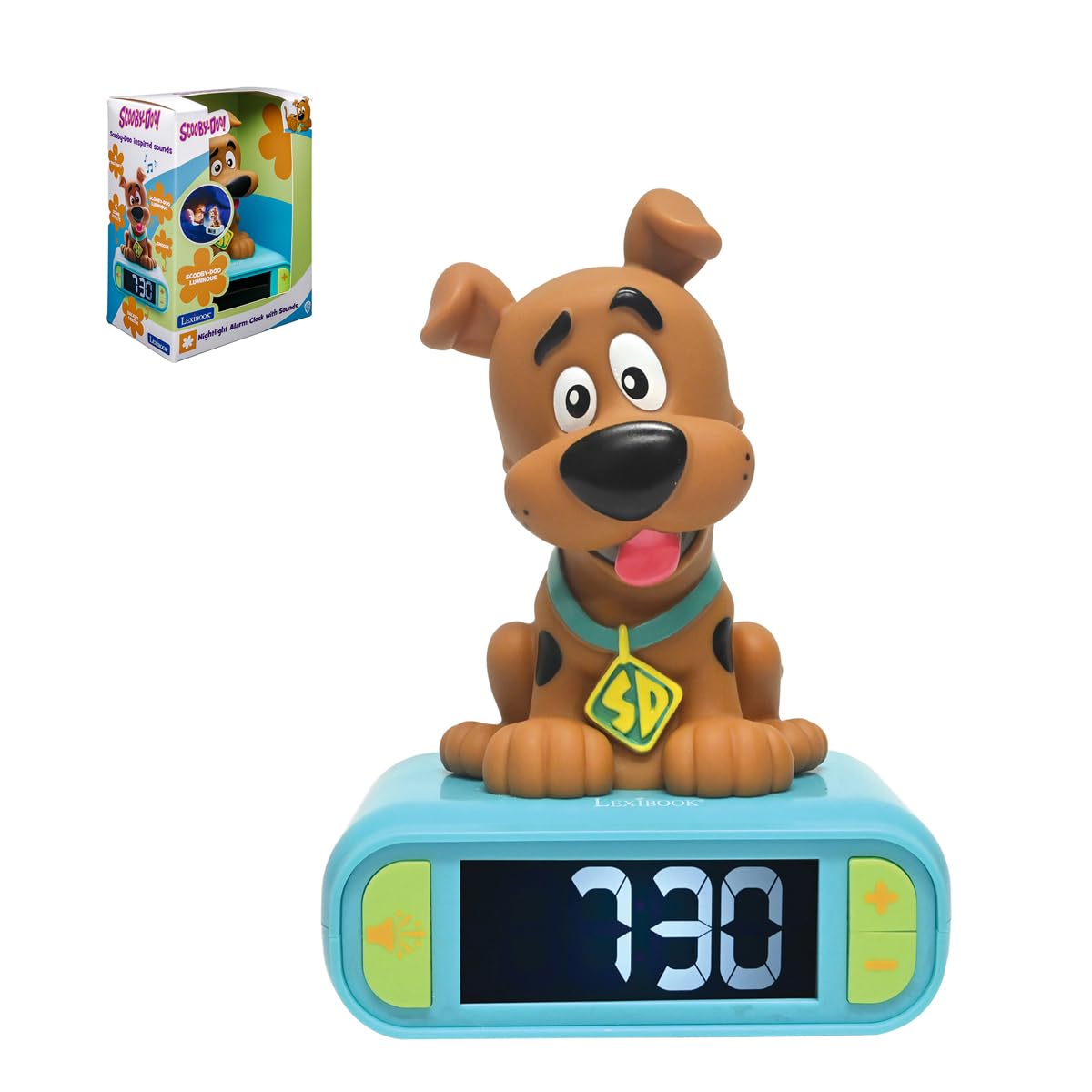 Lexibook Disney Frozen Reloj Despertador con Luz Nocturna y Sonidos, Pantalla LCD Digital - Scooby-Doo