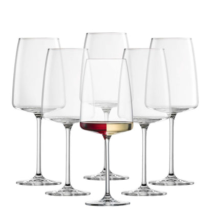 Zwiesel Glas Sensa Red Wine Glass (Juego de 6), vaso de vino para vino Rojo o Blanco, lavaplatos-Safe Made in Germany (18.1 Oz)