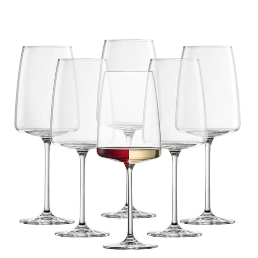 Zwiesel Glas Sensa Red Wine Glass (Juego de 6), vaso de vino para vino Rojo o Blanco, lavaplatos-Safe Made in Germany (18.1 Oz)