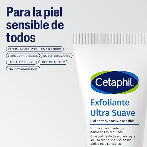 Cetaphil Exfoliante Ultra Suave Facial Extracto Bambú Piel Sensible 178 ml | Remueve células muertas, suaviza textura y aporta aspecto saludable con glicerina, vitaminas B5 y E y extracto de bambú.