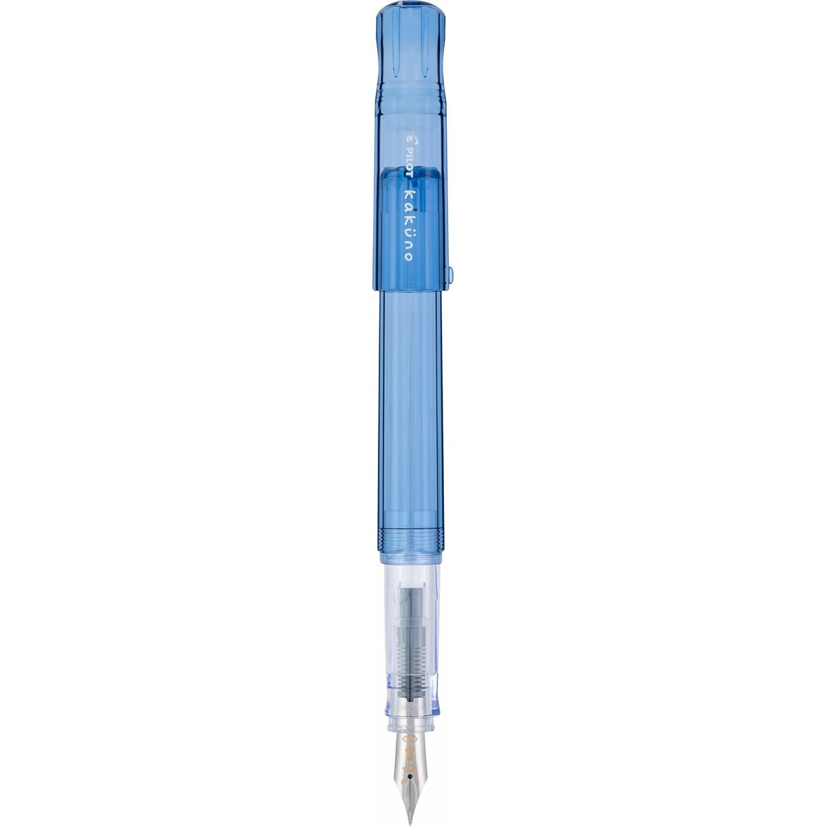 PILOT Pluma Fuente Kakuno, barril color azul traslúcido, punto mediano, estuche con una pieza