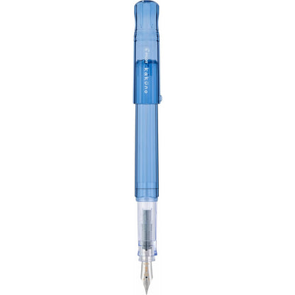 PILOT Pluma Fuente Kakuno, barril color azul traslúcido, punto mediano, estuche con una pieza