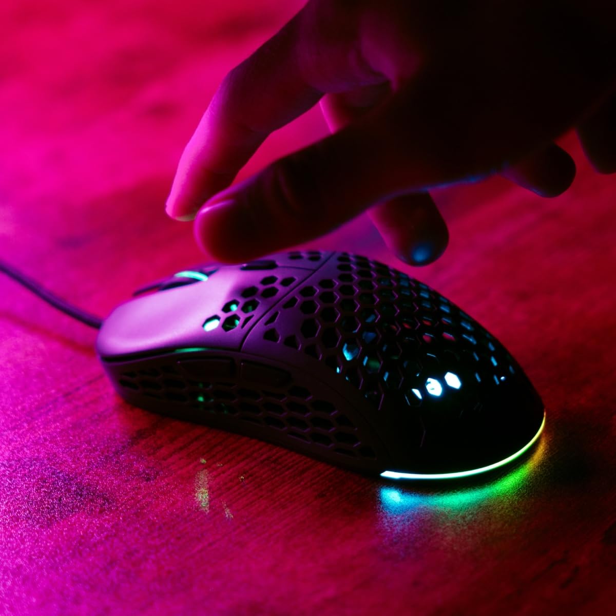 PERFECTCHOICE Mouse Gamer Ultraligero Anti-sudoración 12800 dpi Litebee VORTRED