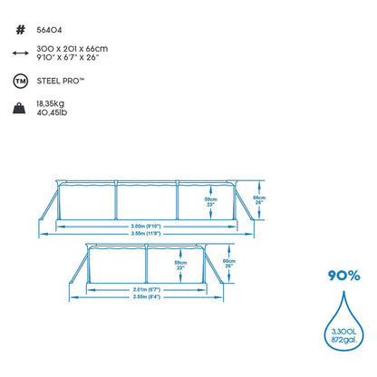 Alberca Estructural Rectangular Steel Pro 3.00 x 2.01 x 66cm