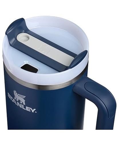 Stanley - Vaso con Asa y Popote | 40 Onzas, Tapa Flowstate de 3 Posiciones, Compatible para Viajes, Vaso de Acero Inoxidable Aislado, Sin Bpa, Color Azul