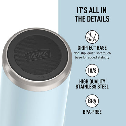 THERMOS ICON SERIES - Botella de agua con tapa de rosca - 40 onzas, glaciar, botella de agua aislada al aspiradora de acero inoxidable con tapa