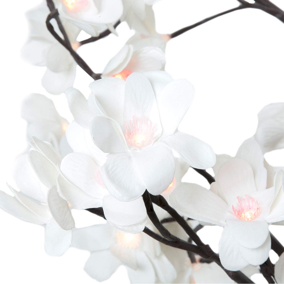 Running LW-0007 Figura Decorativa Iluminada Arbol, 80 Leds Flores, Blanco/Café