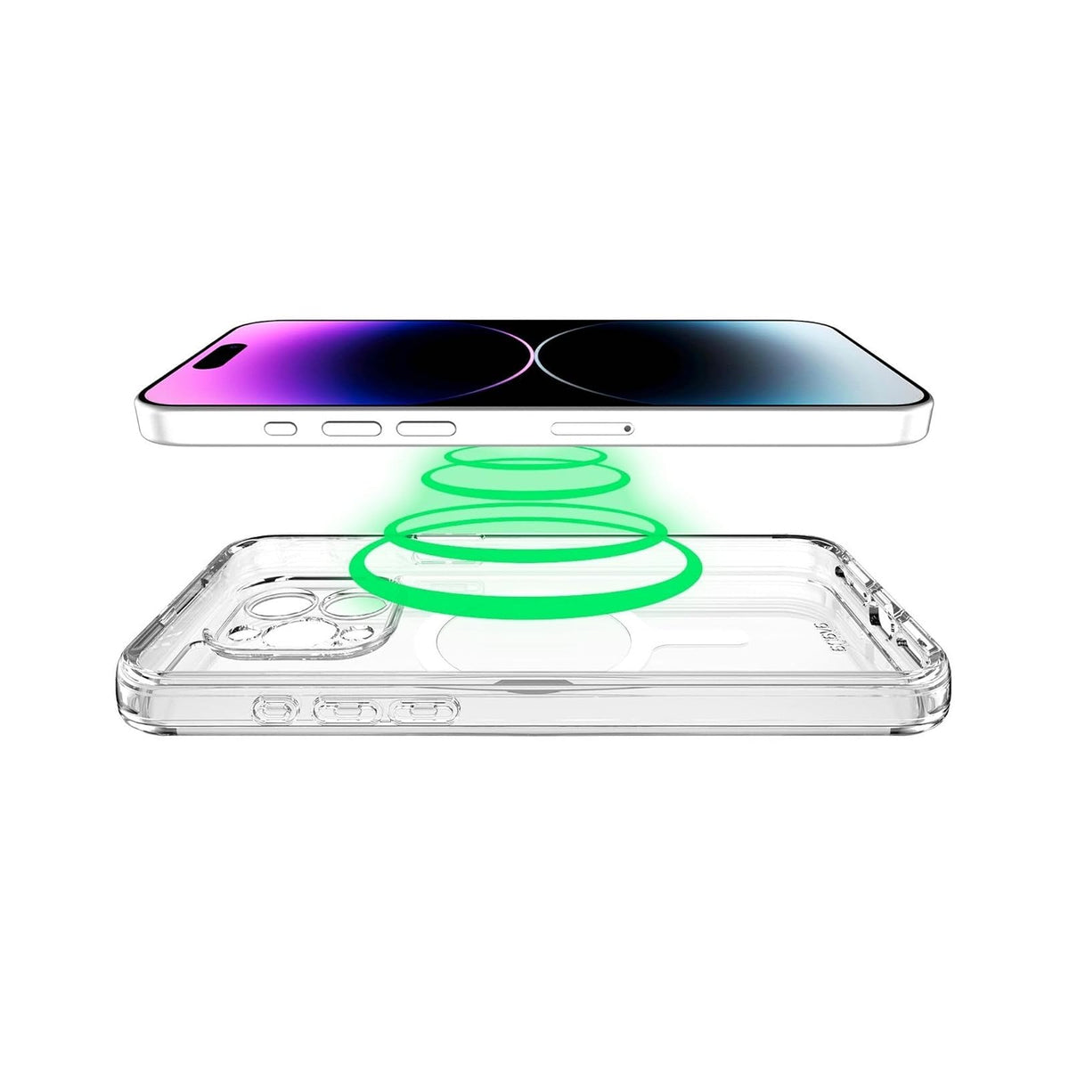 Avana Ice Funda con MagSafe Compatible con iPhone 15 Pro MAX, Resistente a Caídas de 3m, Bisel Elevado, Protección Antimicrobiana - Transparente