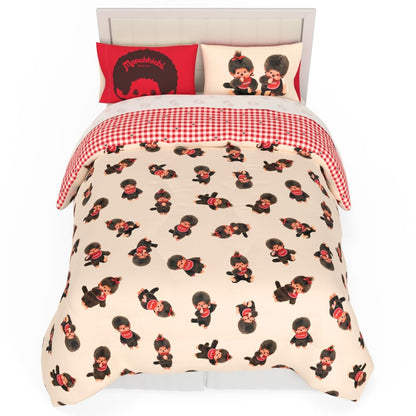 Franco Juego de Ropa de Cama Miffy, Edredón Reversible con Funda - 7 Piece Queen Size - Monchhichi