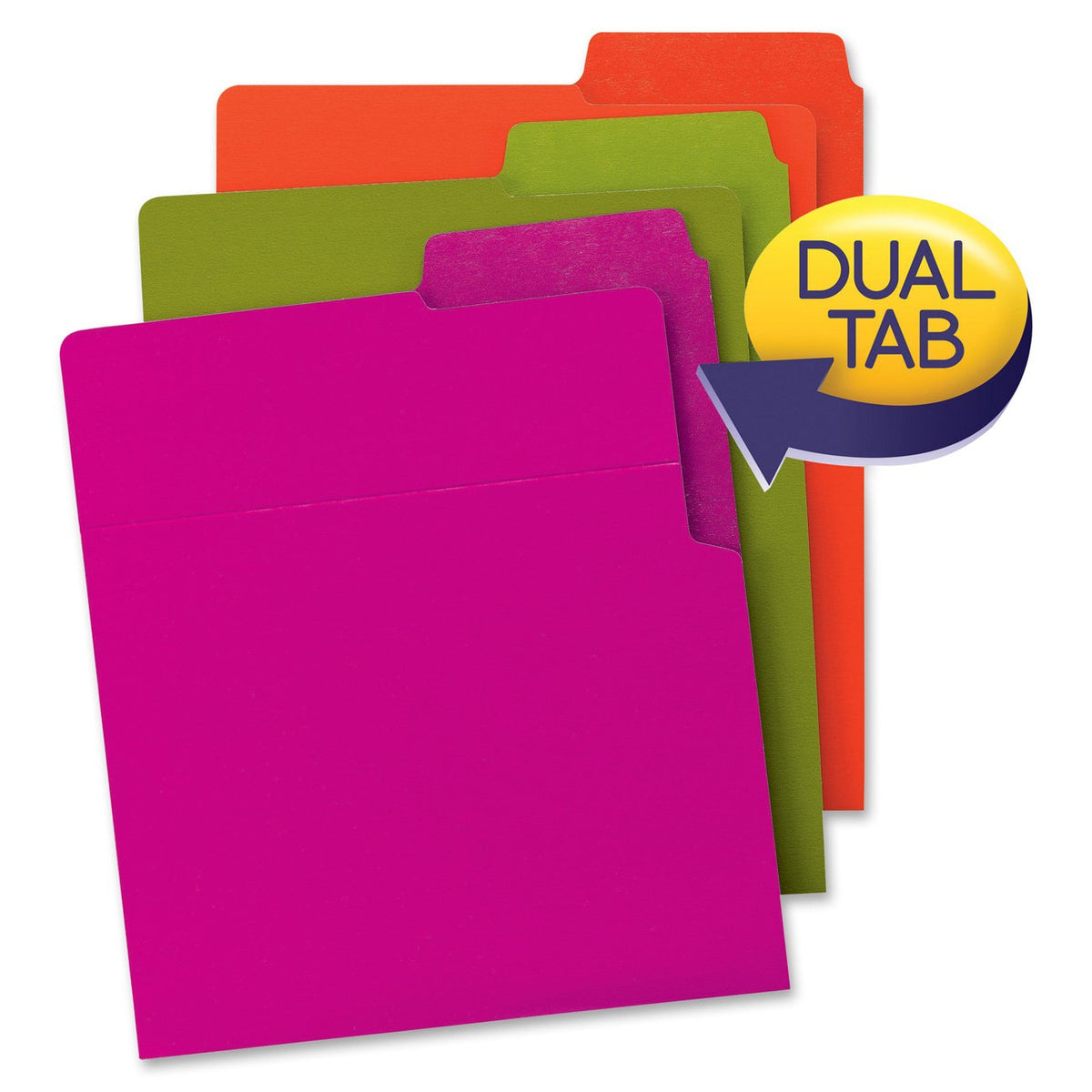 Smead Organized Up Carpeta de archivos pesada, pestañas dobles, tamaño carta, 6 por paquete, Bright Tones, Carta