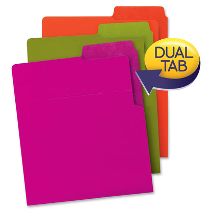 Smead Organized Up Carpeta de archivos pesada, pestañas dobles, tamaño carta, 6 por paquete, Bright Tones, Carta