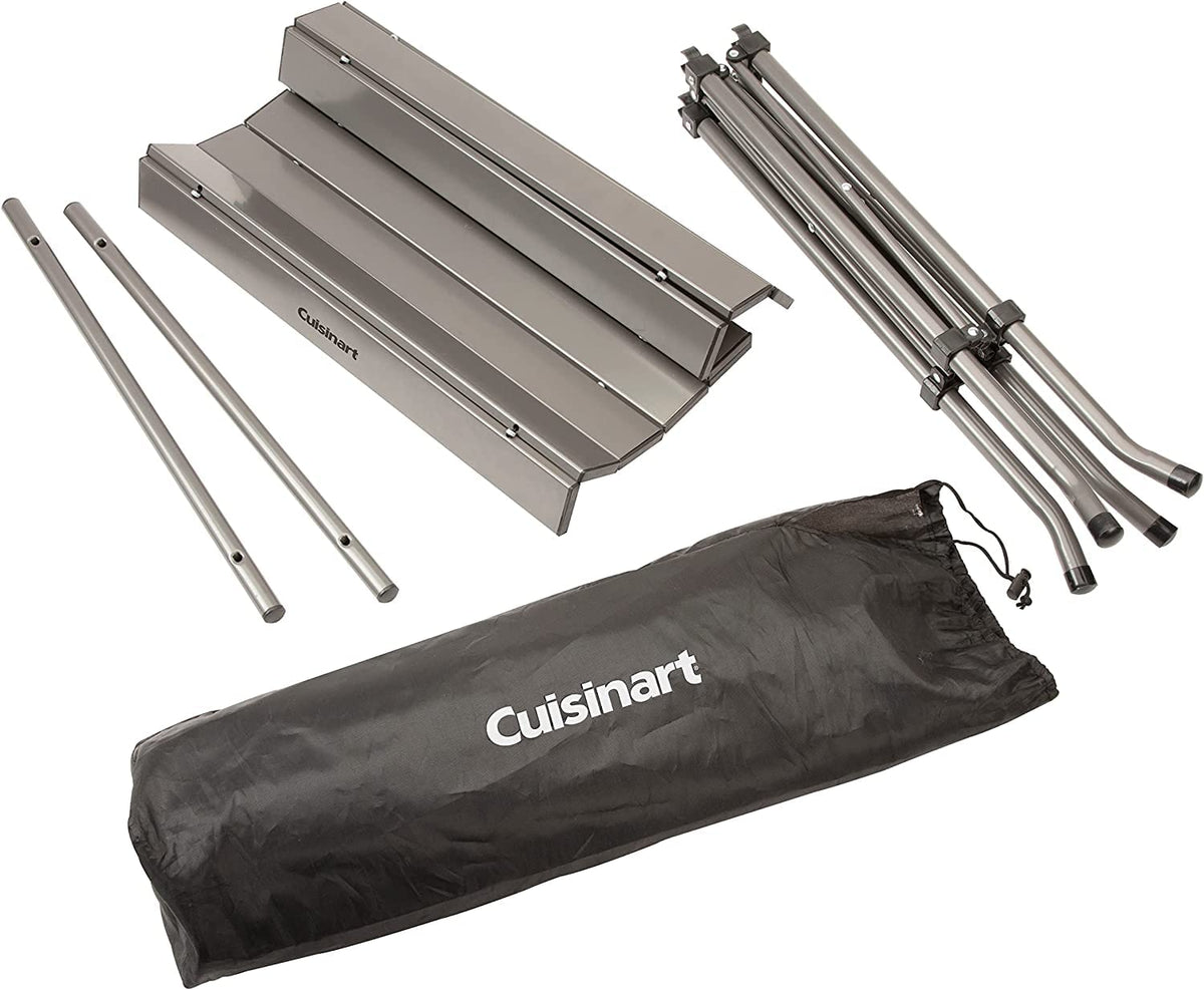 Cuisinart Mesa Plegable Exterior 51 cm Portátil Camping | Mesa fácil de transportar y de montar,Superficie de 20 x 20 tiene el tamaño perfecto para parrillas y calentadores portátiles