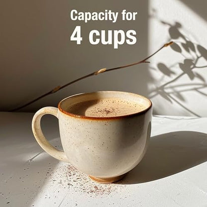 Koblenz Cafetera Espresso y Cappuccino, 4 Tazas, 3.5 Bares de Presión, Potencia de 800 W, Sistema de Espuma para Café Cappuccino, Color Negro con Acero Inoxidable, CKM-650 EIN, 00-0603-00-1