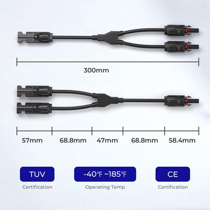 Renogy - Cable adaptador paralelo de rama en Y, MMF+FFM