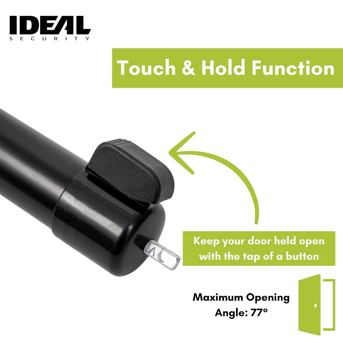 Ideal Security 9700 Heavy Touch & Hold Storm y Cierrapuertas de visualización, 11.5 pulgadas, negro