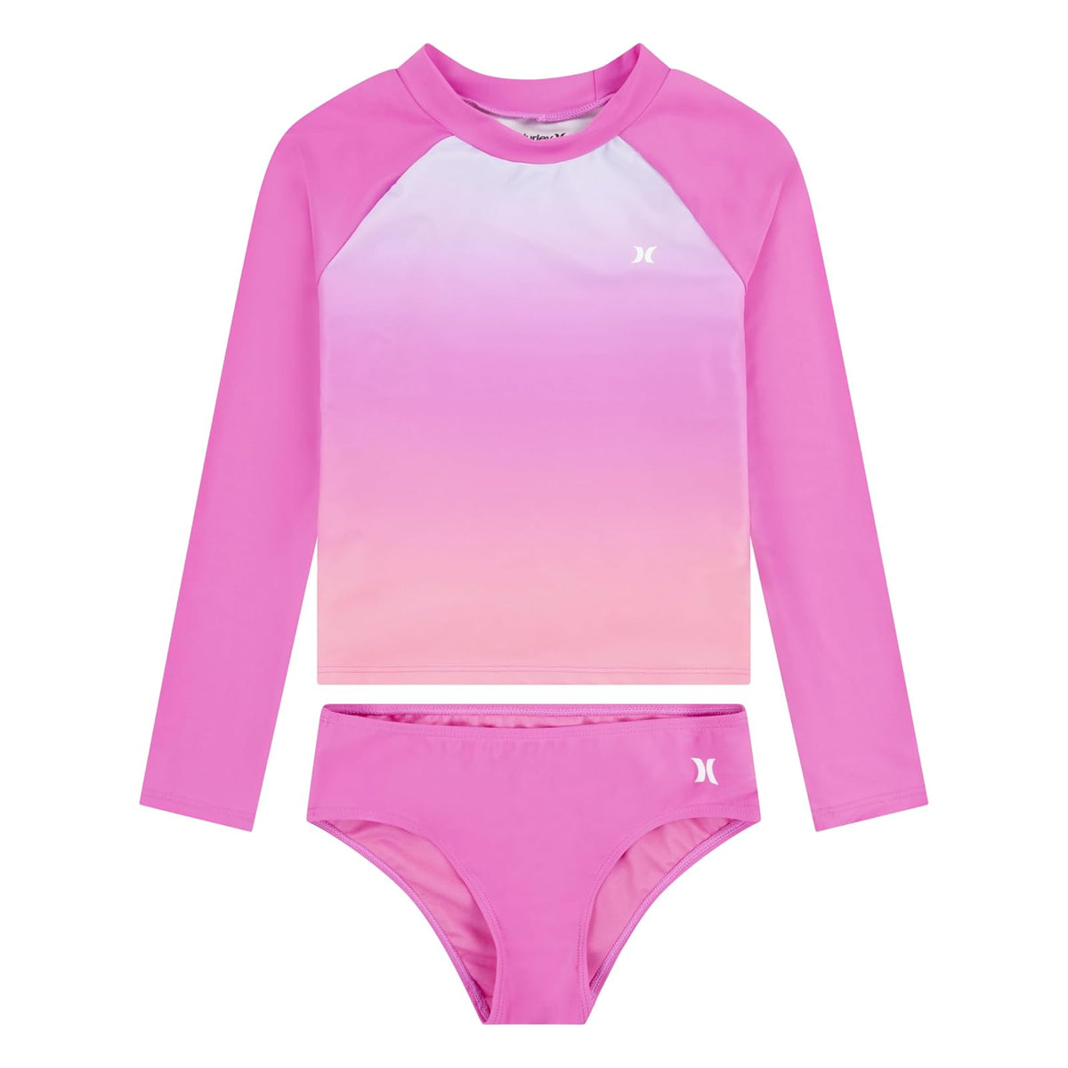 Hurley Traje de Baño de Manga Larga de Dos Piezas para Niña - Rosa (China rose) - 12