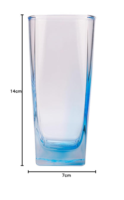 Luminarc 307-6106 Juego de 6 Vasos Largos, Estilo Atemporal con Acabado Azul, Colección Stearling, Elaborados de Vidrio Resistente, Para Agua y Todo Tipo de Bebidas, Capacidad 330 ml