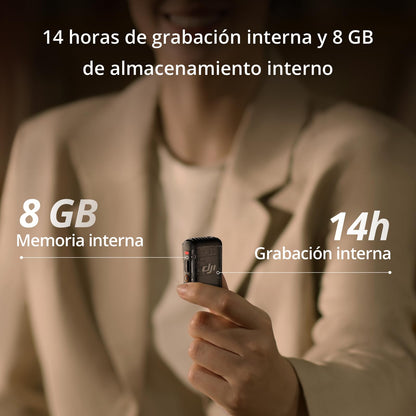 dji Mic 2 Transmisor (Shadow Black), micrófono inalámbrico y lavalier con cancelación de Ruido Inteligente, 14 Horas de grabación Interna, 6 Horas de batería, fijación magnética, Bluetooth, Vlogs