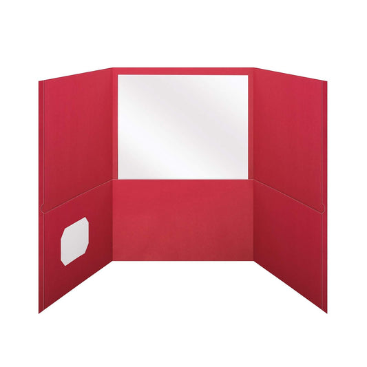 Pendaflex Oxford 59811 - Carpetas de bolsillo de tres pliegues, tamaño carta, rojo, interior para tarjetas de visita, 20 por caja (59811) 2