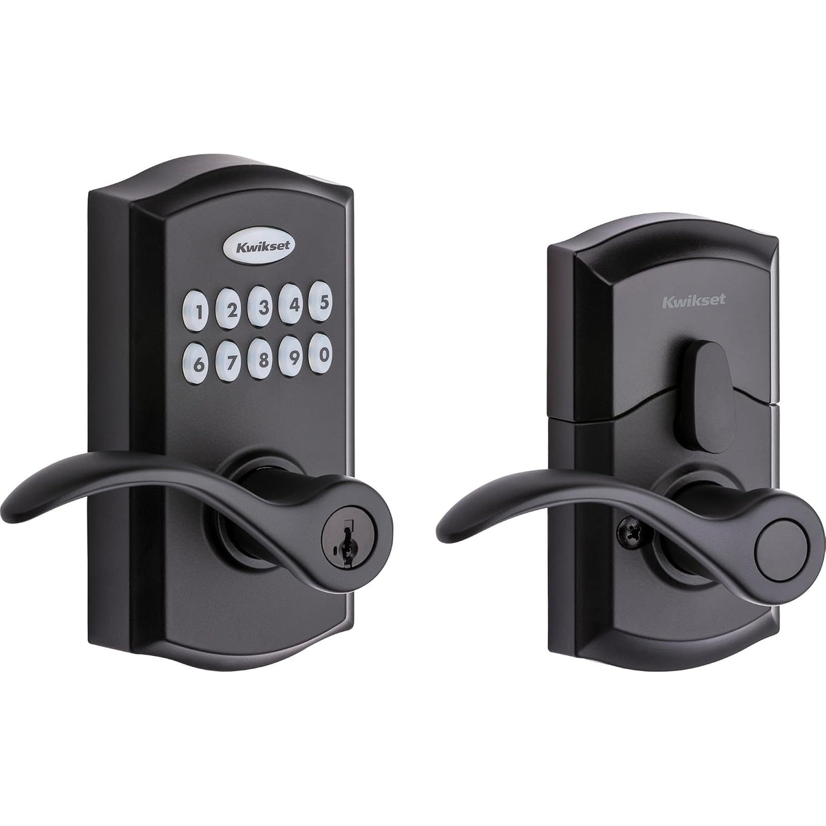 Kwikset SmartCode 955 Cerradura Electrónica con Teclado para Puerta - Palanca Pembroke - Mate negro