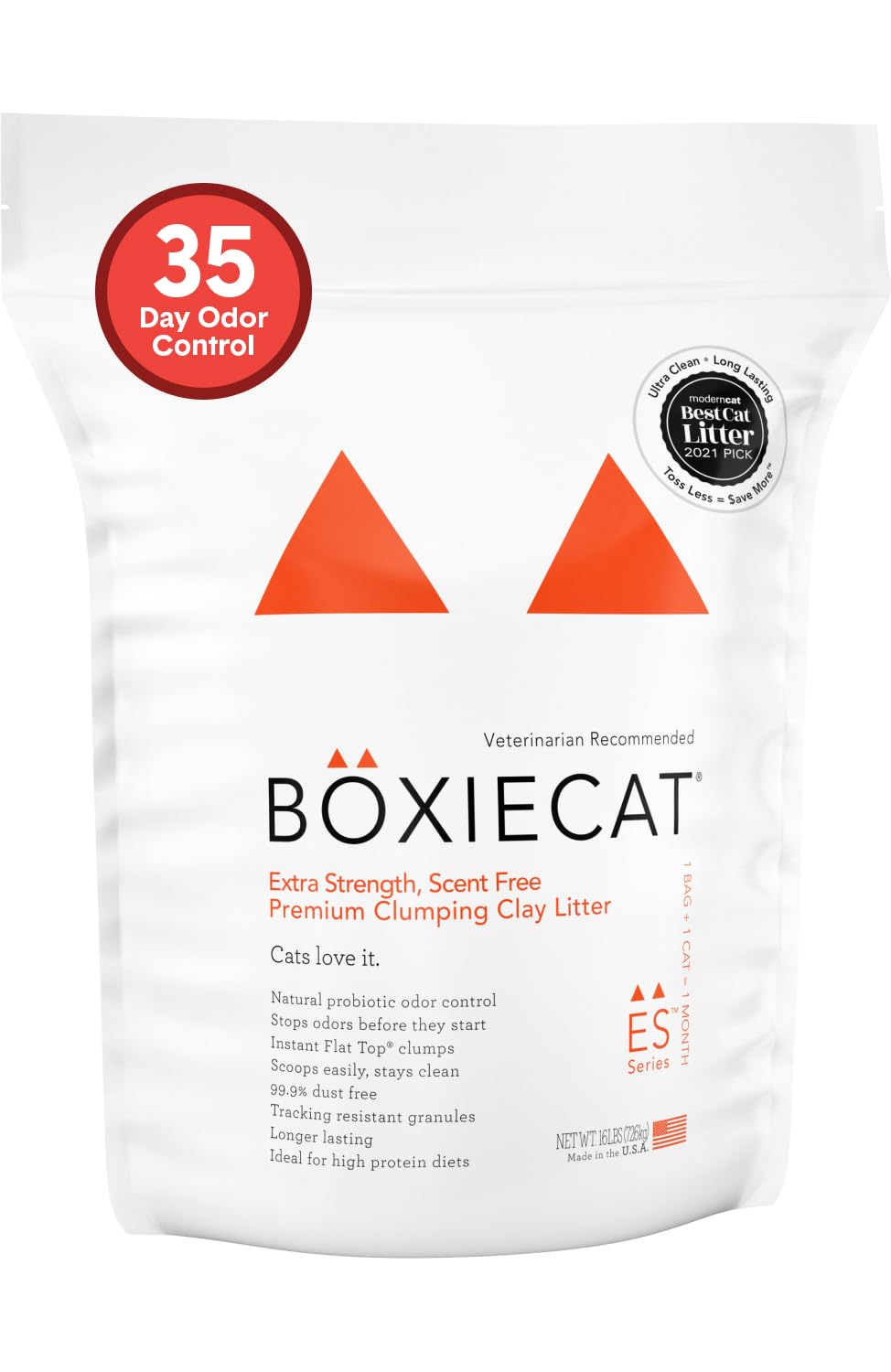 Boxiecat Arena para Gatos de Alta Resistencia, fórmula de Arcilla, multicat sin Aromas, Caja de Arena Ultra Limpia, Control de olores probióticos, Arena Dura de aglomeración, 99,9% Libre de Polvo