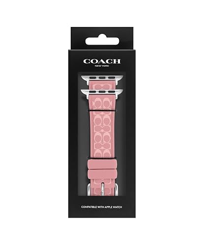 COACH Correa para Apple Watch, compatible con Apple Watch de 38 mm, 40 mm, 41 mm, correa de silicona intercambiable, aspecto elegante, personaliza tu estilo