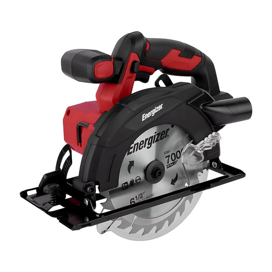 Sierra Circular Inalámbrica Brushless Energizer con Batería y Cargador Color Negro con Rojo, Modelo EZLCS165-CB4