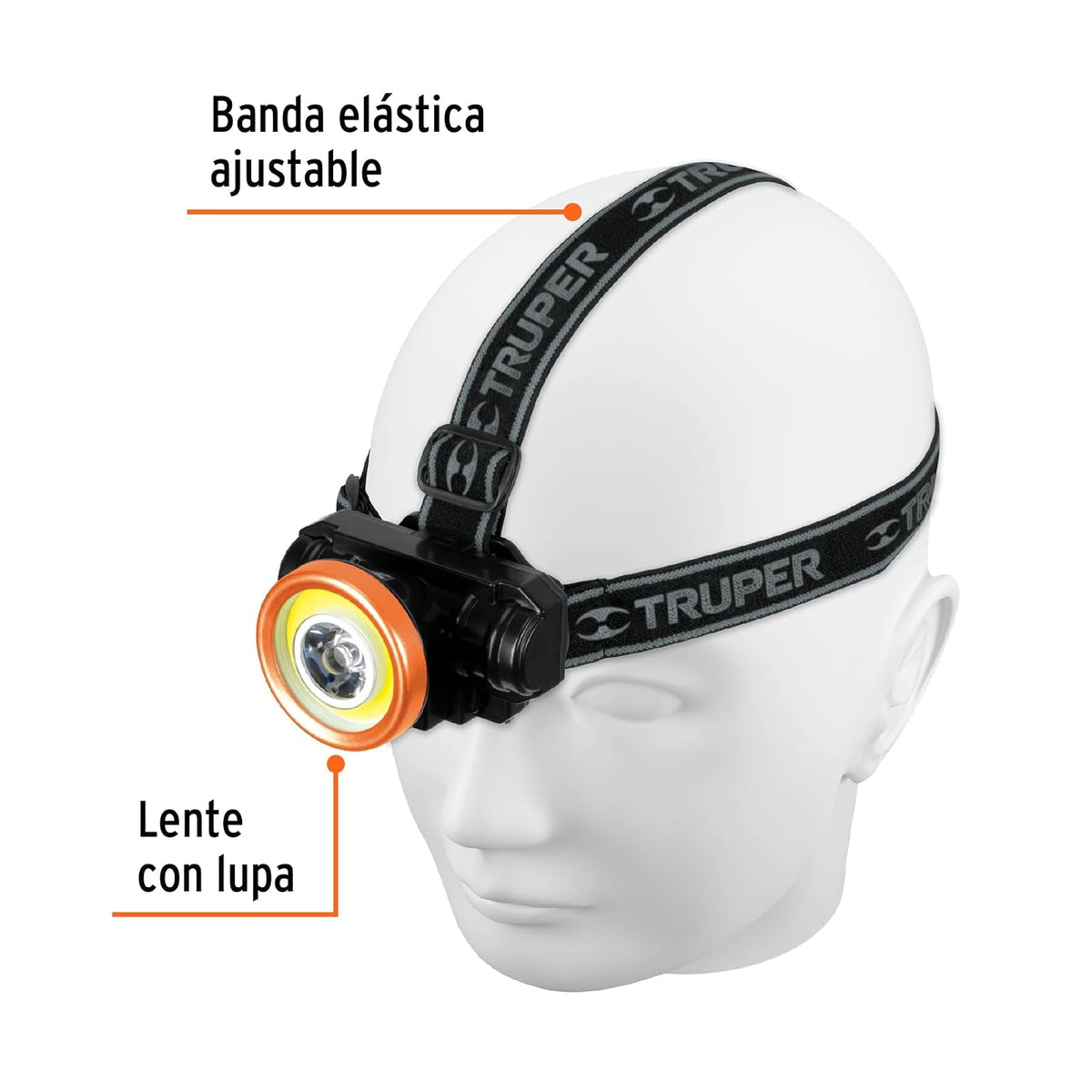 Truper LI-CA-80CR, Linterna de minero LED/COB 80 lm recargable