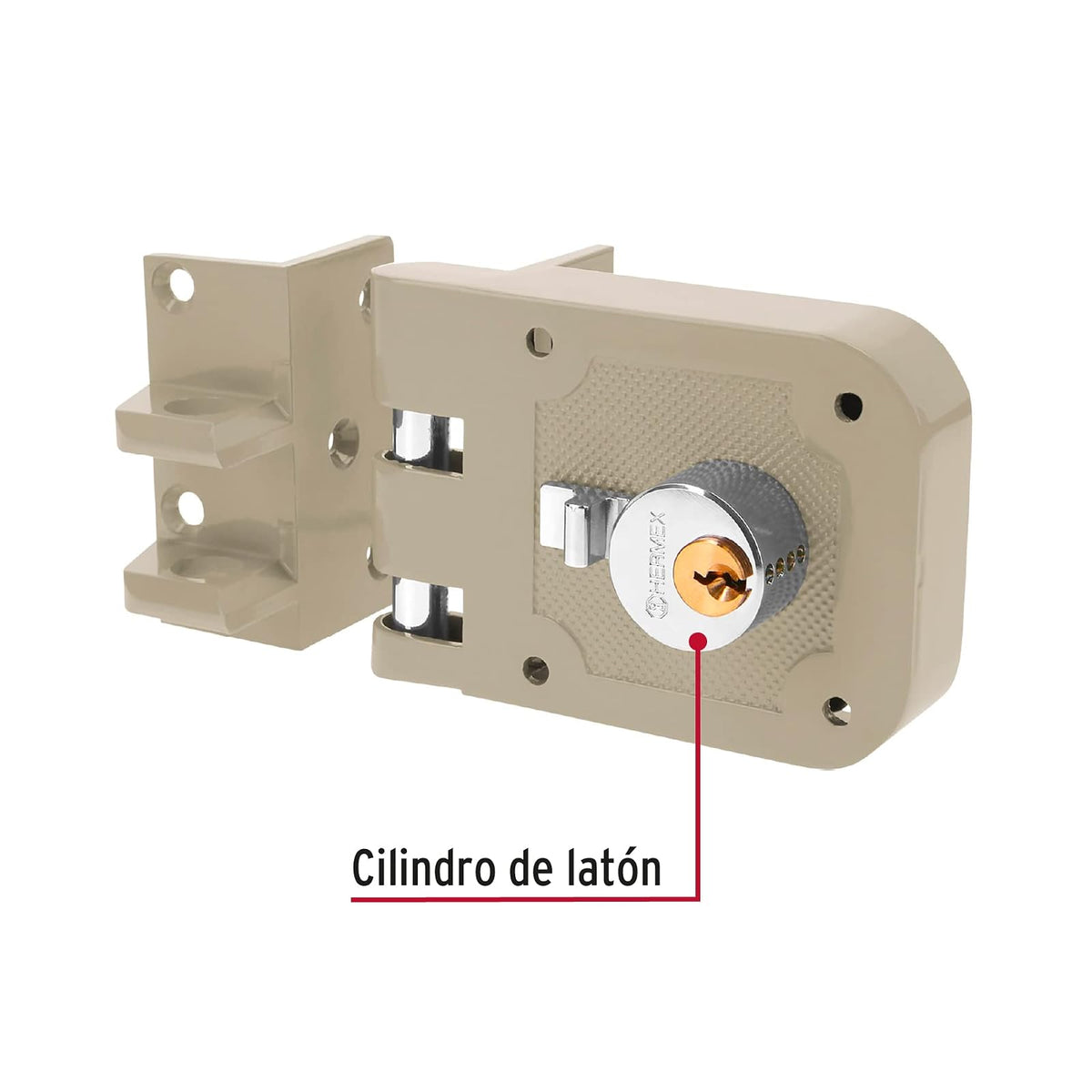 Hermex CS-95I, Cerradura sobreponer, puerta corrediza, instala-fácil, izq.