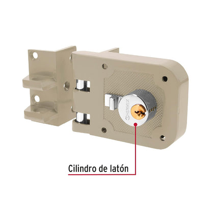 Hermex CS-95I, Cerradura sobreponer, puerta corrediza, instala-fácil, izq.