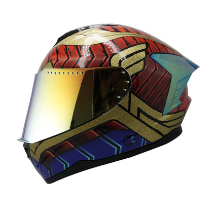 Edge Casco Modular DC para Moto con Doble Visor Antivaho, Certificado DOT - CH - MUJER MARAVILLA MATE