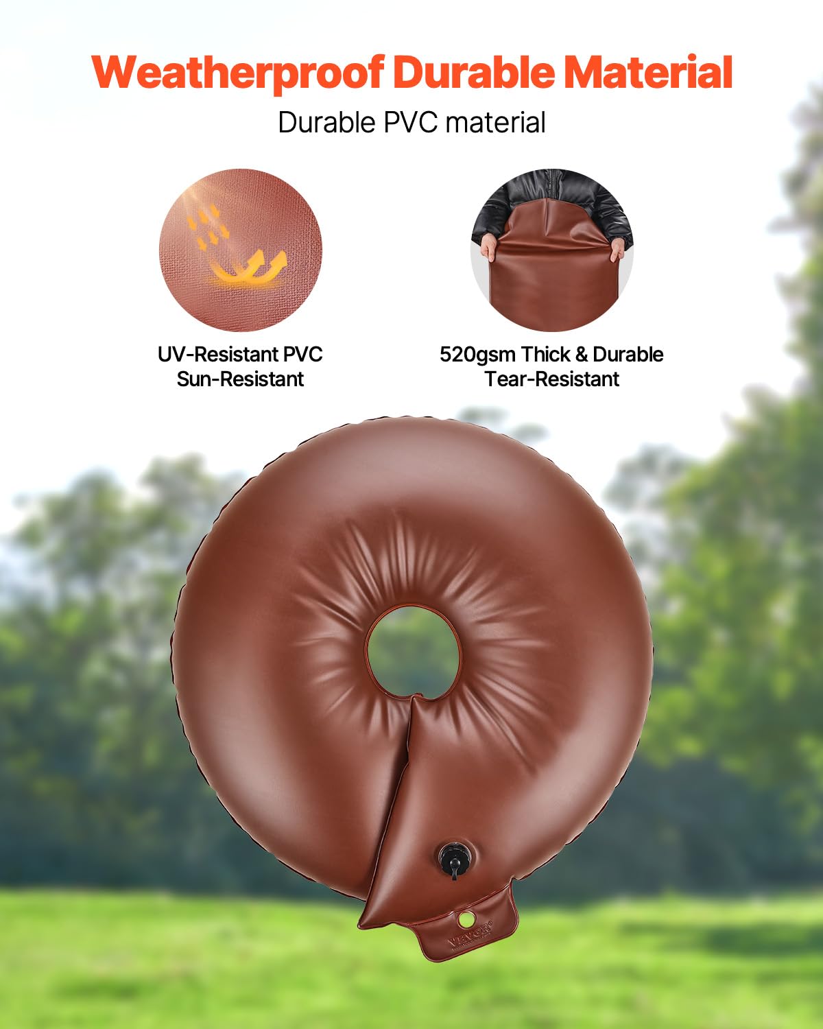 VEVOR 4 PCS Anillo de Riego para Árboles de Gran Capacidad de 60,6 L y Liberación Lenta de 6 a 9 Horas, Bolsas de Riego de PVC para Plantación Rellenables, para Goteo de Raíces de Árboles y Arbustos