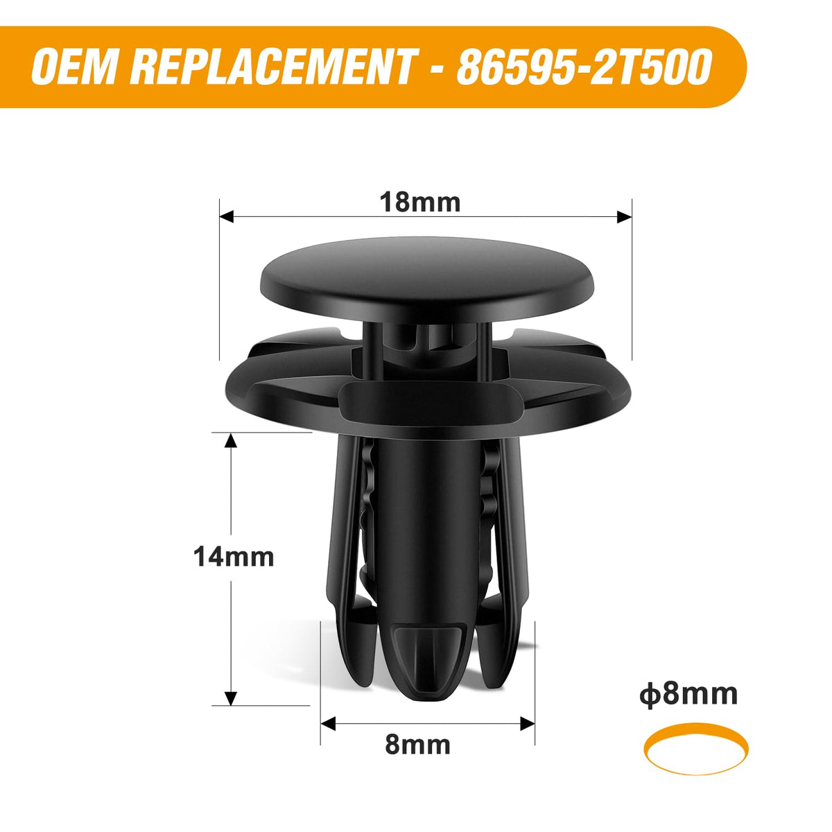 GOOACC GRC-330 40 Clips de Retención para Guardabarros 86595-2T500 para Hyundai/Kia