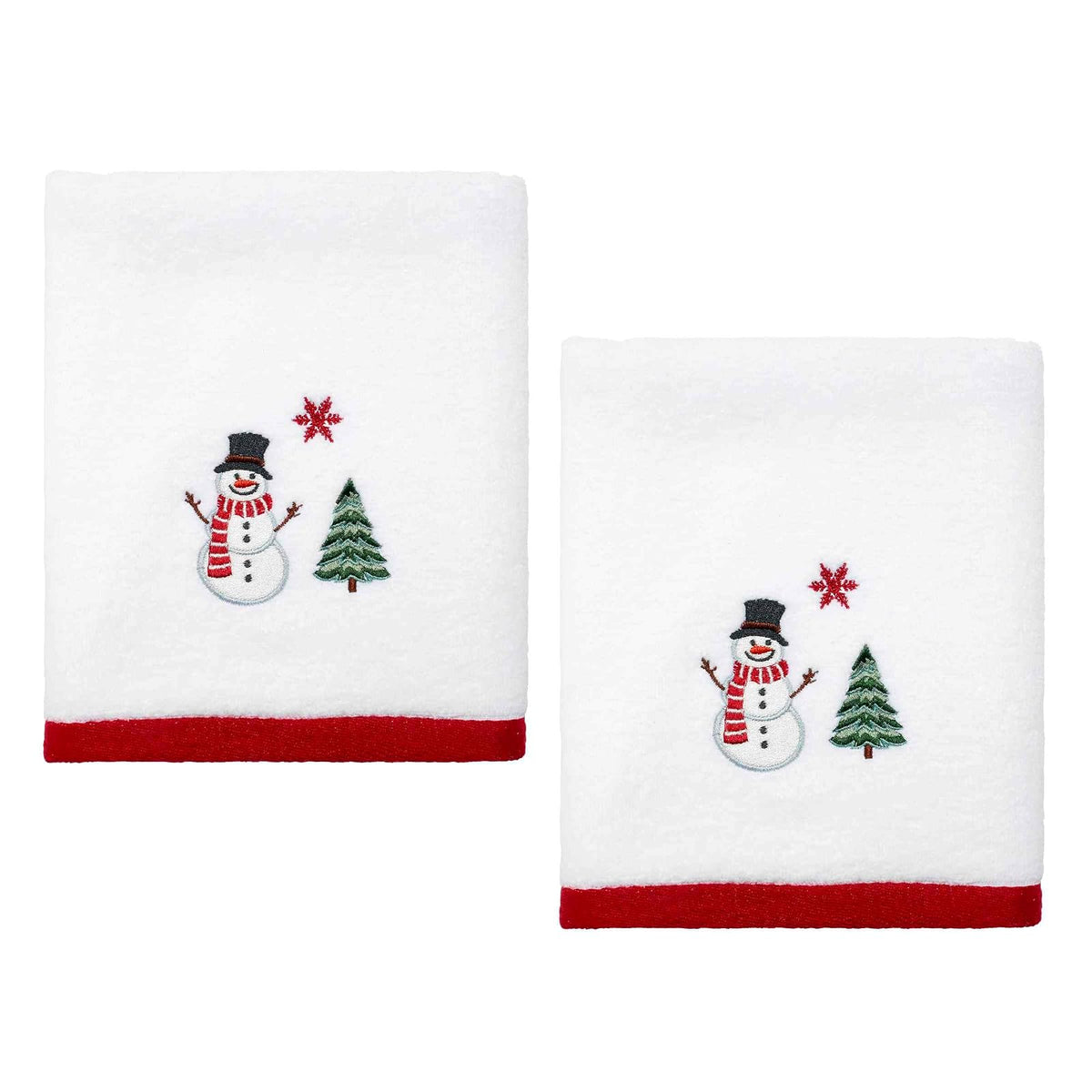 Avanti Linens - Toallas de Mano, Esenciales de baño Suaves y absorbentes, decoración del hogar de día Festivo (colección de muñeco de Nieve de Invierno, Paquete de 2)