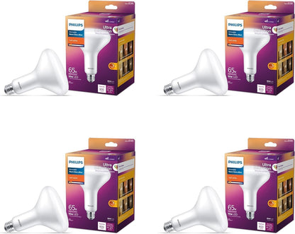 Philips Bombillas LED BR40 de 65 W, 4 unidades, ultra definición, color blanco suave (2700 K), 800 lúmenes (10 W = 65 W) regulables, sin parpadeo