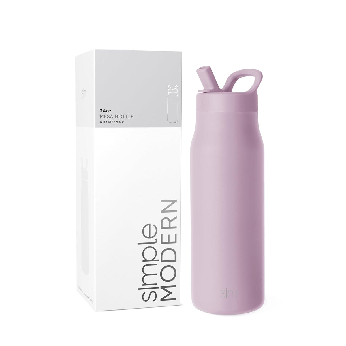 Simple Modern Botella de Agua Infantil Mesa 475 ml Forest con Popote - 1L - Lavender Mist