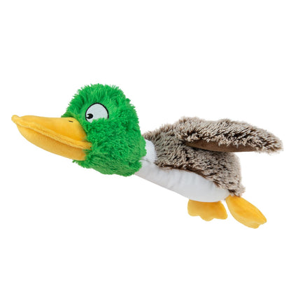Best Pet Supplies Juguete de Piel Sin Relleno 2 en 1 para Perro - Pato Mallard (gris) - Large