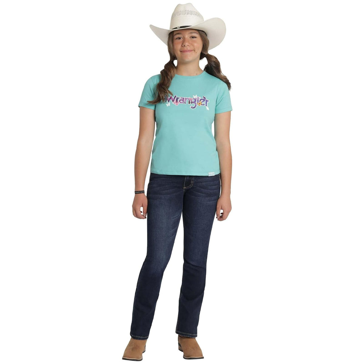 Wrangler, Playera de Manga Corta para Niña, Ropa Casual para Niña, Color