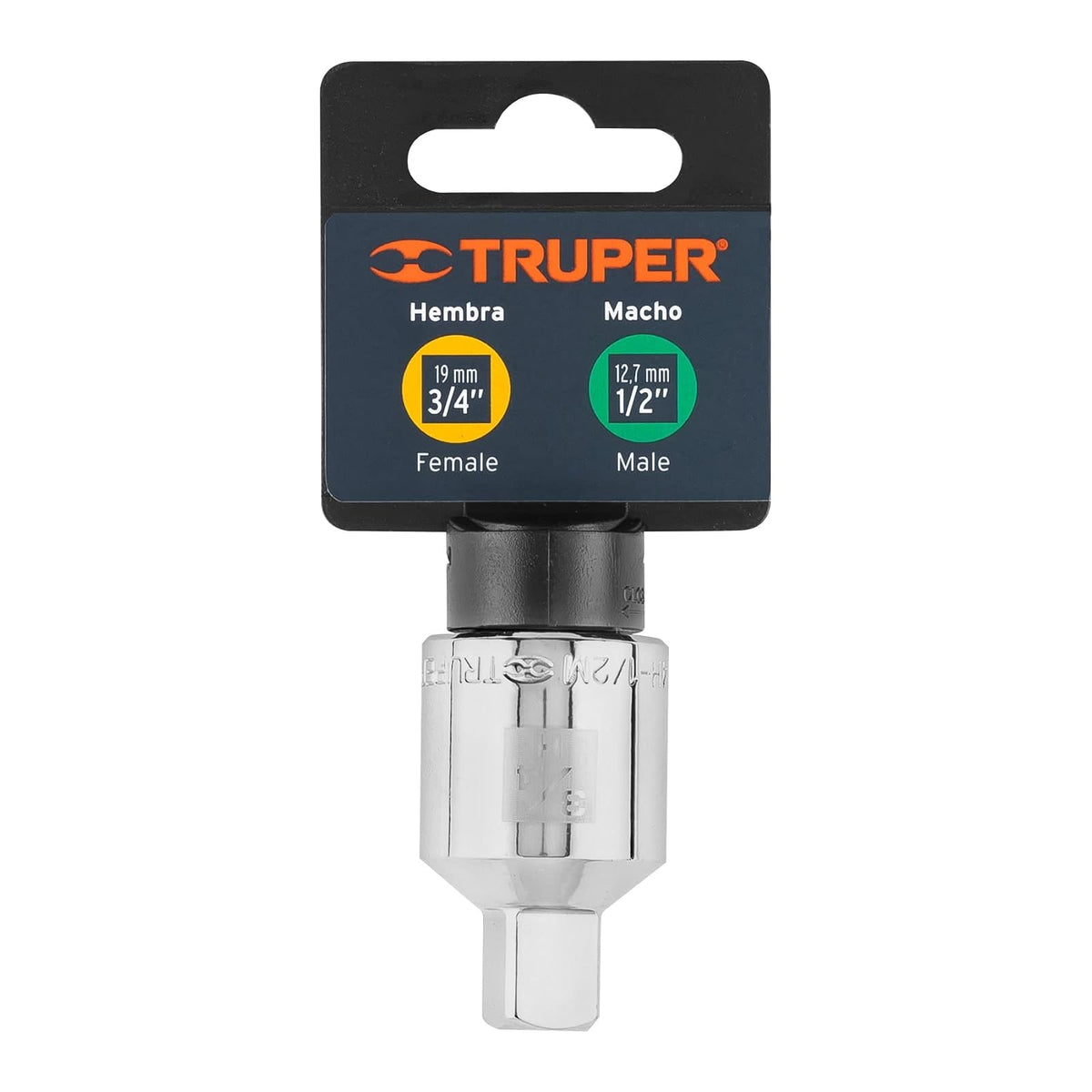 Truper A-5453, Adaptador para matraca de cuadro 3/4" a cuadro 1/2"