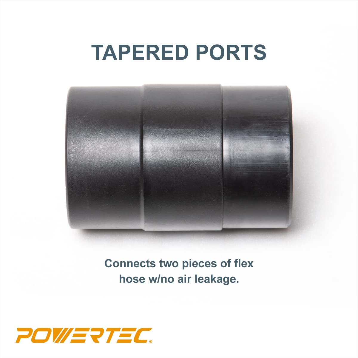 POWERTEC Conector De Manguera Antipolvo 4 Pulgadas | Con Adaptador De Empalme Rapido, Plastico ABS Premium