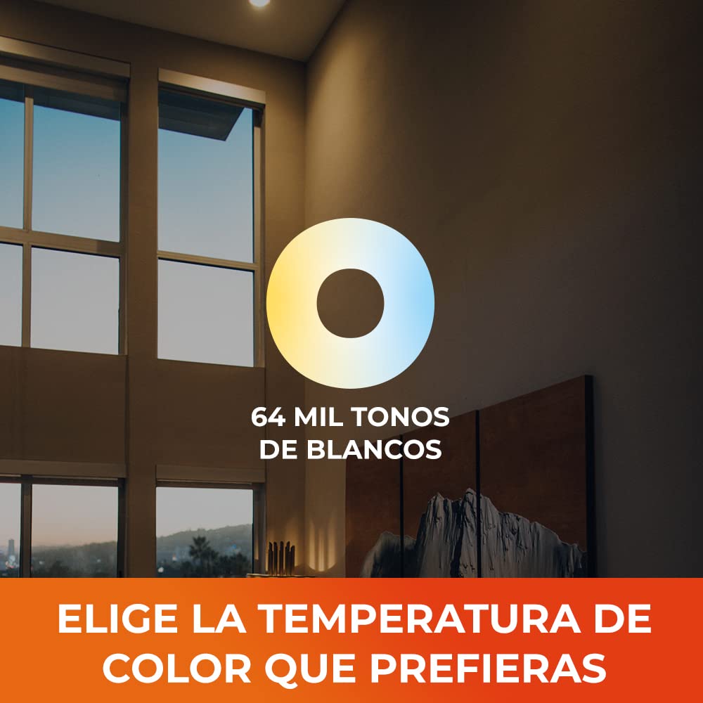 Tecnolite Connect Foco LED Inteligente Filamento A19 WiFi 5.5W - Luz Blanca Dinámica, Atenuable, Bombilla Compatible con Alexa, Google Assistant, Atajos de Siri y App móvil