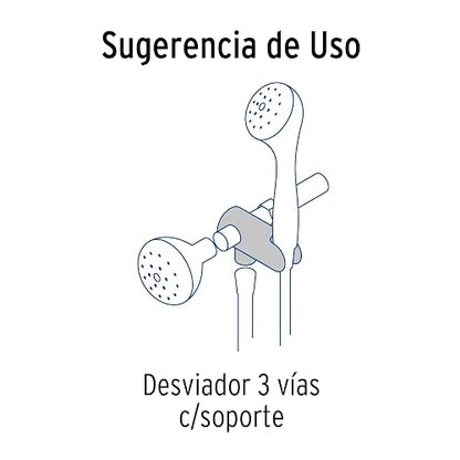 Foset AR-04, Desviador de 3 vías para brazo con soporte, cromo