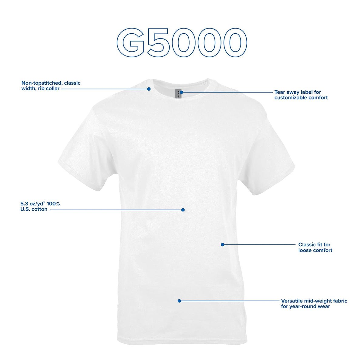Gildan Ultra Cotton 6 oz. Tank, 2XL, White