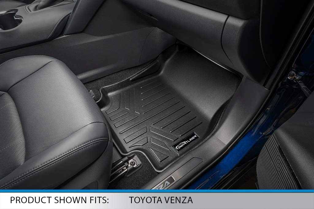 SMARTLINER - Juego de Alfombrillas de Piso de 2 Filas, Color Negro para Toyota Venza 2021