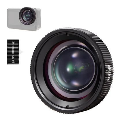 NEEWER Lente Macro Compatible con dji Osmo Action 5 Pro/4 Cámara Acción, Aumento 2X, 2 Elementos en 1 Grupo, Distancia Focal 3-4 cm, Accesorio para Fotografía de Cerca, No Resistente al Agua, LS-68