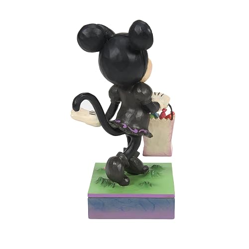 Enesco Disney Traditions Collection by Jim Shore - Figura de Disfraz de Gato Negro de Minnie Mouse - Figura de Resina de Piedra Pintada a Mano Hecha a Mano de Disney Halloween coleccionables, Estatua