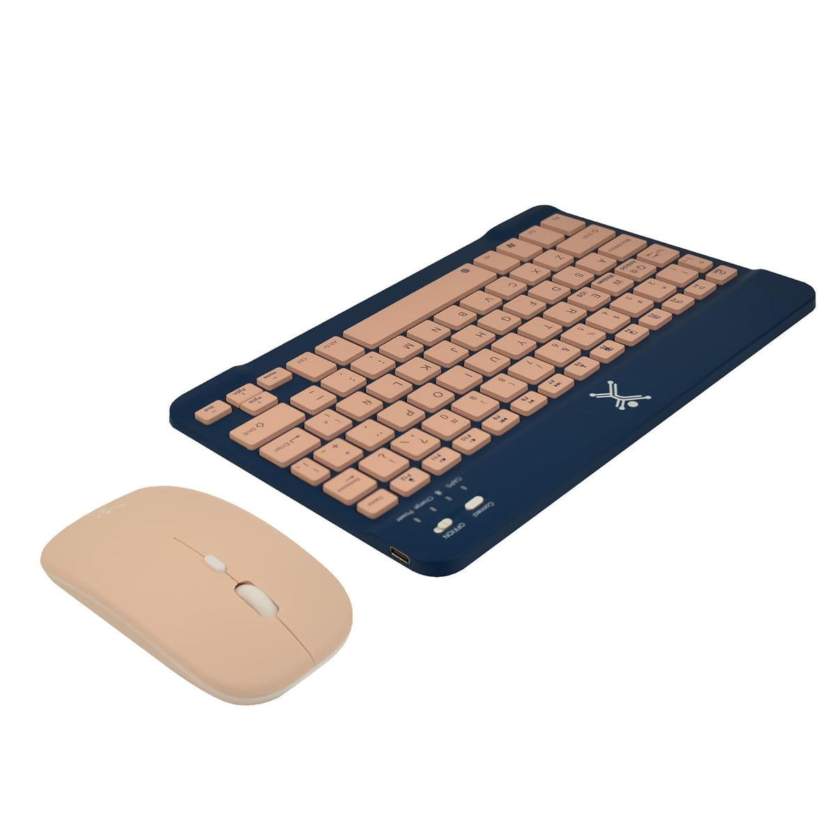 Perfect Choice Kit de Teclado y Mouse Bluetooth Inalámbrico Recargable de Diseño Compacto Genova (Azul)
