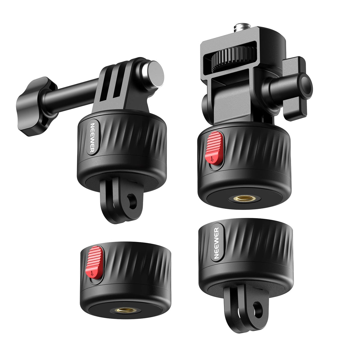 NEEWER Kit de Montaje Magnético para Cámara de Acción, Compatible con GoPro Hero 13 12 11 MAX dji Osmo Action Insta360, Soporte Magnético de Liberación Rápida ABS para Tomas POV, GP-24