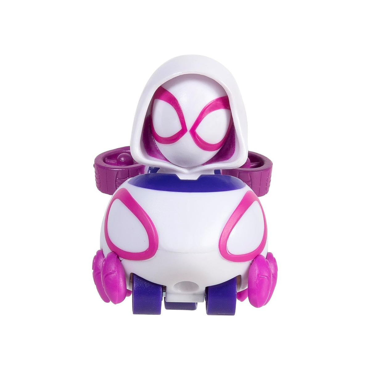 Marvel Ghost Spider - Juego de caja de vestir para niños pequeños - Parte superior de disfraces, máscara de tela, accesorio de protección web y mini vehículo de juguete (3T-4T) multicolor