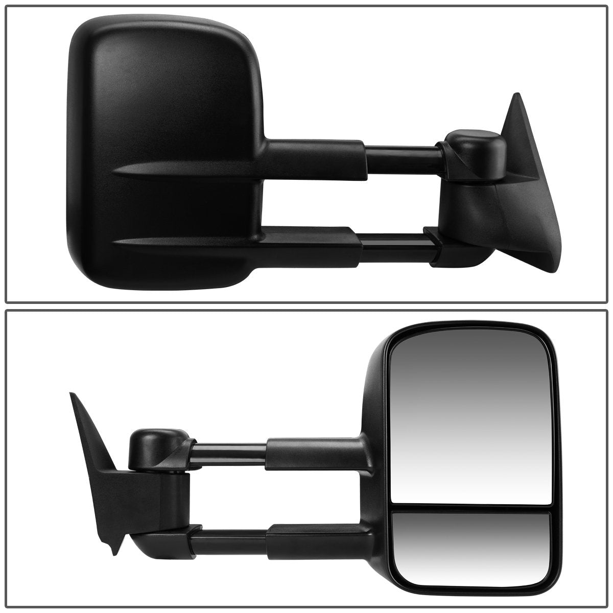 DNA MOTORING Espejo de remolque manual derecho para 03-06 Silverado Suburban Avalanche Tahoe Sierra Yukon, lado derecho, TWM-001-T222-BK-R